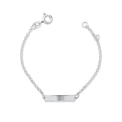Pulseira Prata Infantil Placa Lisa