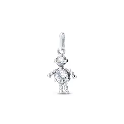 Pingente Prata Menino Zircônia