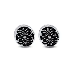 Brinco Prata Envelhecido Flor