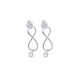 Brinco Prata Leve Infinito Com Zircônia