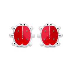 Brinco Prata Infantil Joaninha