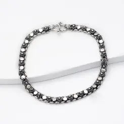 Pulseira Prata Envelhecido Picum 18 Cm