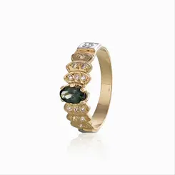 Anel De Formatura Ouro 18K Zircônia Oval