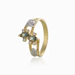 Anel De Formatura Ouro 18K Zircônia Navete