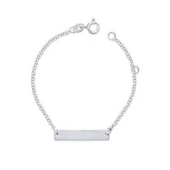 Pulseira Infantil Prata Placa Lisa 2.5Cm