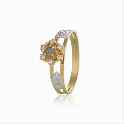 Anel De Formatura Ouro 18K Zircônia Redonda