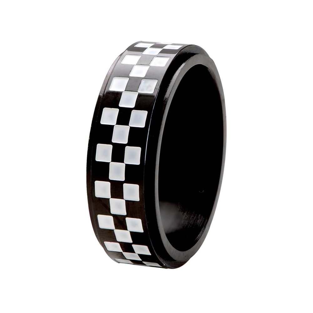 1 peça de anel xadrez moderno masculino vintage, anel ajustável de