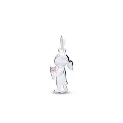 Pingente Prata Menina Com Sorvete