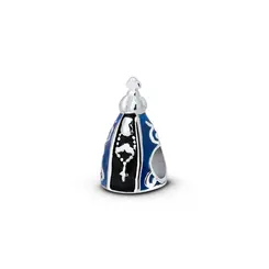 Berloque Prata Nossa Senhora Manto Azul