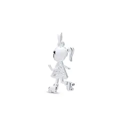 Pingente Prata Menina Com Patins