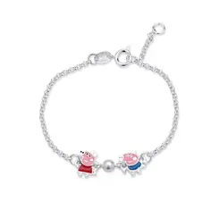 Pulseira Prata Leve Peppa Pig E George