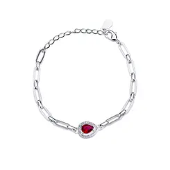 Pulseira Prata Leve Momento Surpresa Vermelho