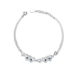 Pulseira Prata Coração Zircônia
