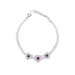 Pulseira Prata Coração Zircônias