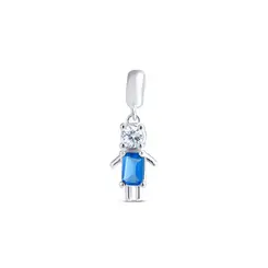Berloque Prata Art Collection Menino Zircônia Azul