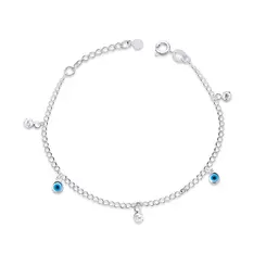 Pulseira Prata Olho Grego Com Zircônias