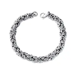 Pulseira Aço Masculina Trançada 23cm