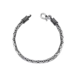 Pulseira Prata Bali Masculina Ponto Peruano 20cm 4mm