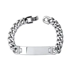 Pulseira Aço Masculina Placa 21cm