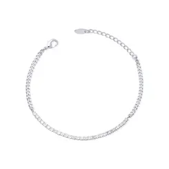 Pulseira Prata Leve Rivieira Com Malha