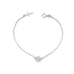 Pulseira Prata São Bento Com Cruz