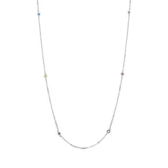 Colar Banho Rodio Cristal