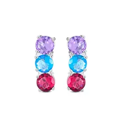 Brinco Ear Cuff Prata Leve Colors Shapes Gotas
