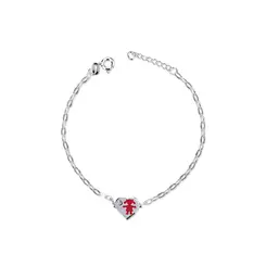 Pulseira Prata Coração Menina