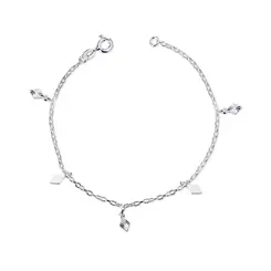 Pulseira Prata Infantil Pingentes