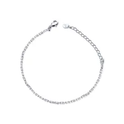 Pulseira Prata Leve Riviera Zircônias Brancas
