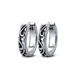 Brinco Aço Argola Click Envelhecida
