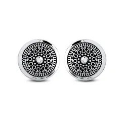 Brinco Prata Envelhecido Mandala Pequeno