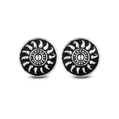 Brinco Prata Envelhecido Mandala Sol