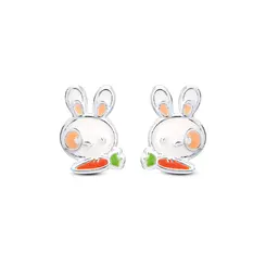 Brinco Prata Infantil Coelho