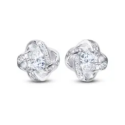 Brinco Prata Com Zircônia