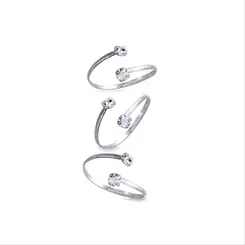 Anel Prata Kit Ponto Luz Cristal Branco