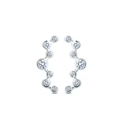 Brinco Prata Zircônias Estilo Ear Cuff