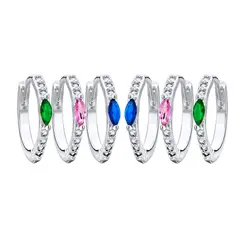 Brinco Prata Leve Trio Colorido