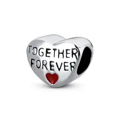 Berloque Prata Art Colection Coração Together Forever