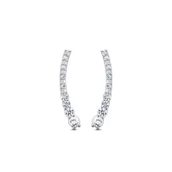 Brinco Prata Ear Cuff Zircônias