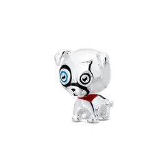 Berloque Prata Art Collection Cachorro Coleira Vermelha