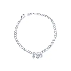 Pulseira Prata Leve Infinito Coração