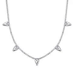 Colar Prata Leve Amour Coeurs