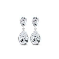 Brinco Prata Gota Zircônia Média