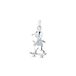 Pingente Prata Menino Com Skate