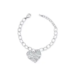 Pulseira Prata Leve Coração Vazado