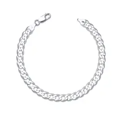Pulseira Prata Masculina Grumet 21cm 6mm