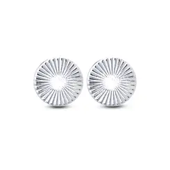 Brinco Prata Redondo Pequeno Com Detalhes