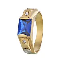 Anel De Formatura Ouro 18K Zircônia Quadrada