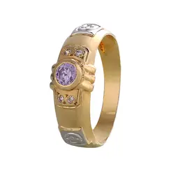 Anel De Formatura Ouro 18K Zircônia Redonda